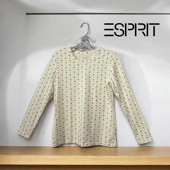 NWOT, ESPRIT, Cream Long Sleeve Shirt, Medium - Picture 5 of 9